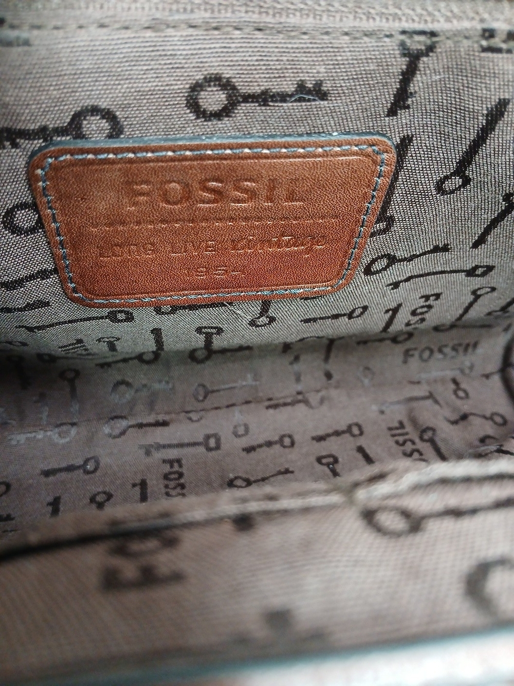 Fossil Brown Leather & Leopard Print Clutch - Picture 11 of 16